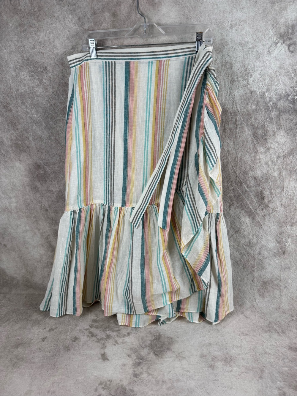 Chaps Multicolor Striped Wrap Maxi Skirt Boho Western Back to School